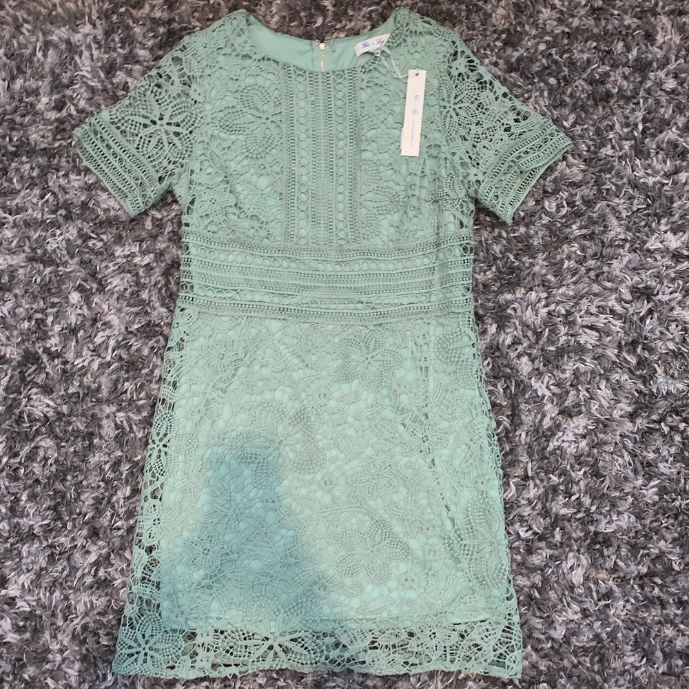 Sage/green lace dress